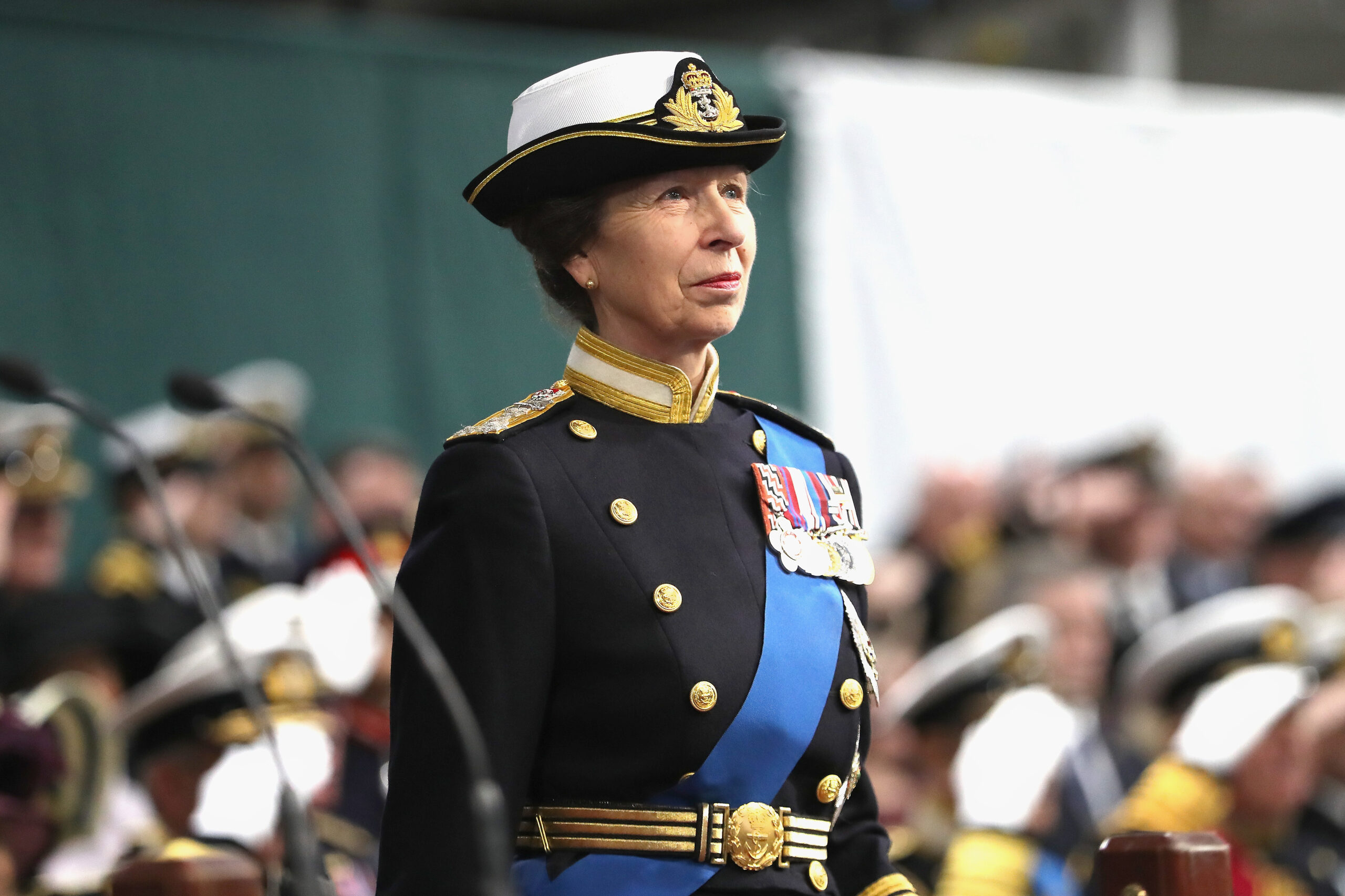 PORTSMOUTH, ENGLAND - DECEMBER 07:  Her Royal Highness The Princess Royal attends the Commissioning Ceremony of HMS Queen Elizabeth at HM Naval Base on December 7, 2017 in Portsmouth, England.  (Photo by Chris Jackson/Getty Images)