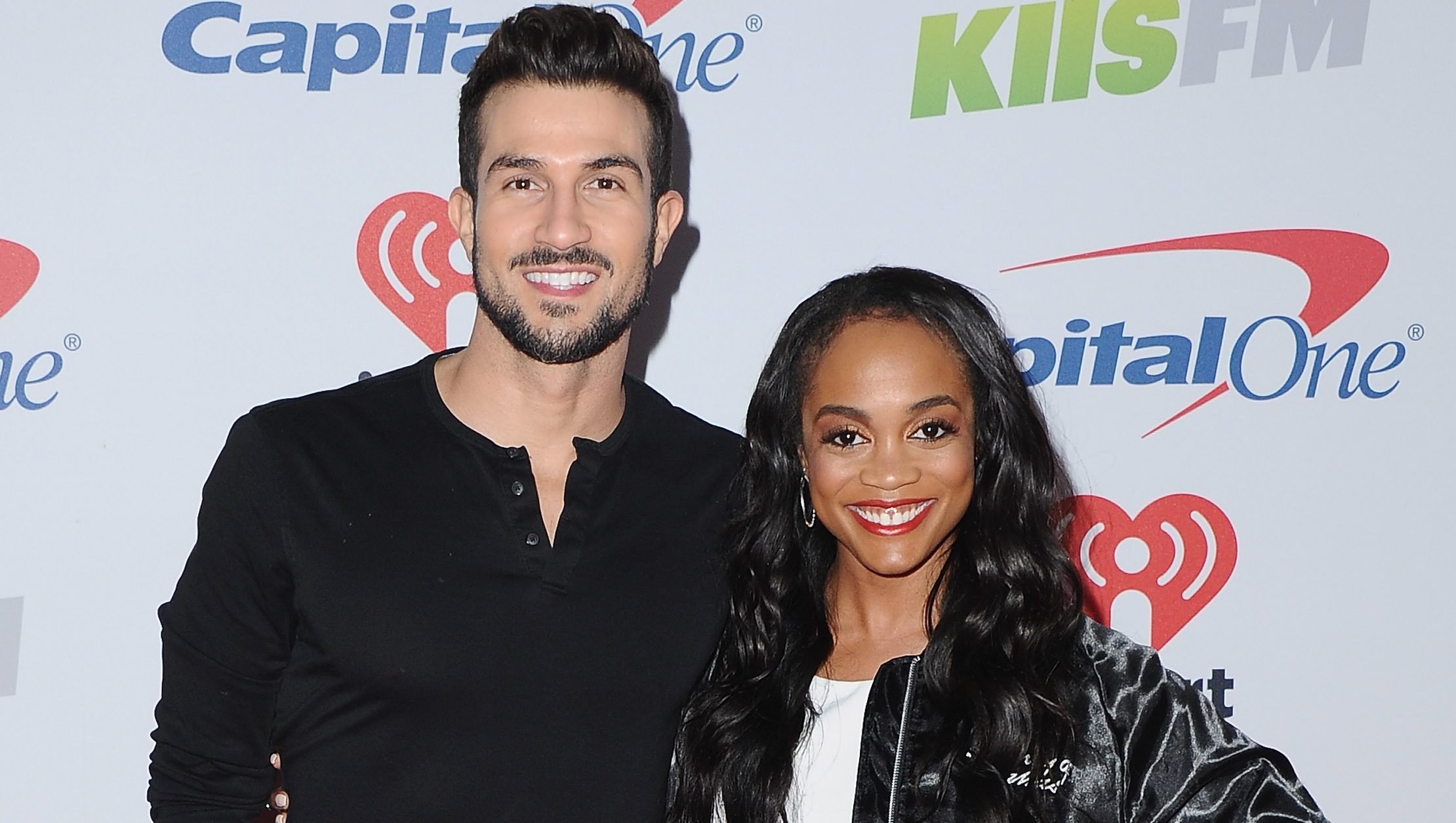 INGLEWOOD, CA - DECEMBER 01:  Rachel Lindsay and Bryan Abasolo attend 102.7 KIIS FM's Jingle Ball 2017 at The Forum on December 1, 2017 in Inglewood, California.  (Photo by Jon Kopaloff/FilmMagic)